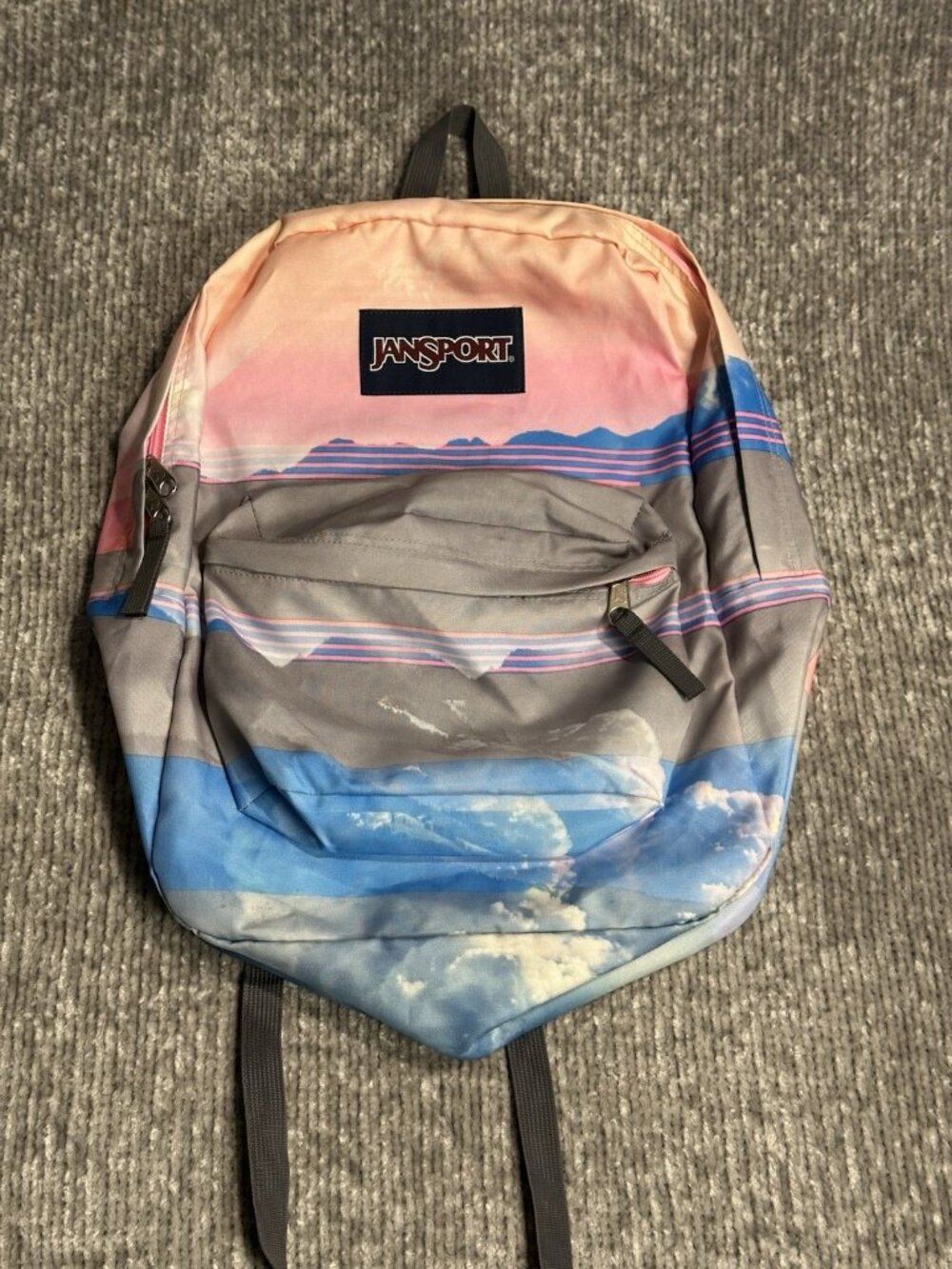 JanSport Superbreak High Stakes Collection Multi Linear Skies Backpack Rare